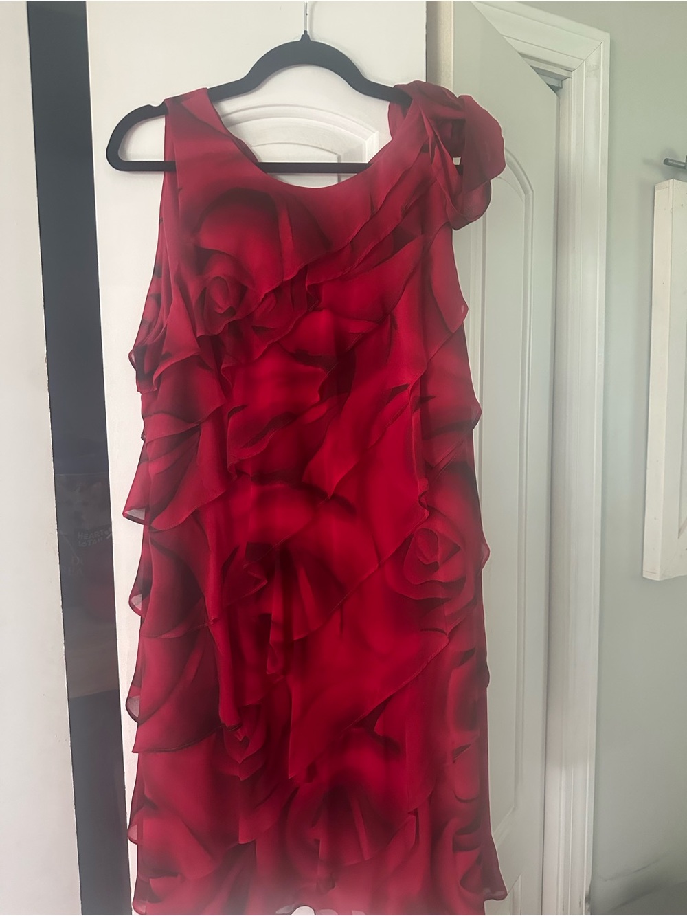 White House Black Market Red V-Neck Blouse